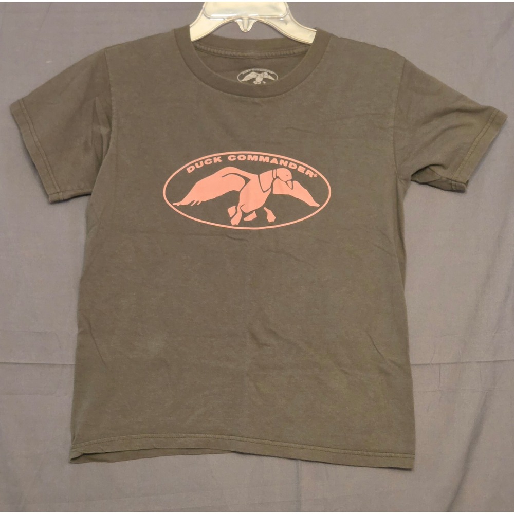 Duck Commander Official Logo T-Shirt‎ Women's Size Small Green Pink Duck Dynasty